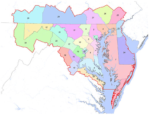 Regions in Maryland